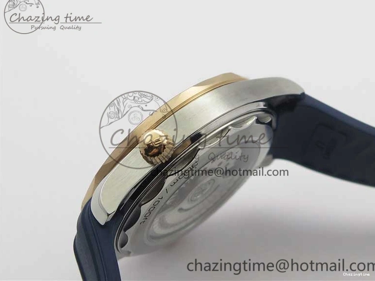 0427 2018 Seamaster Diver 300M SS RG VSF 1:1 Best Edition RG Bezel Blue Dial on Blue Rubber Strap A Contemporary 7927